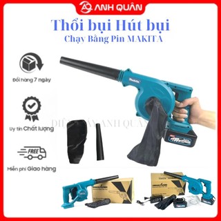 Máy thổi bụi cầm tay dùng pin Makita, máy thổi hút bụi công suất lớn 680W, máy thổi bụi pin 10cell dung lượng khủng