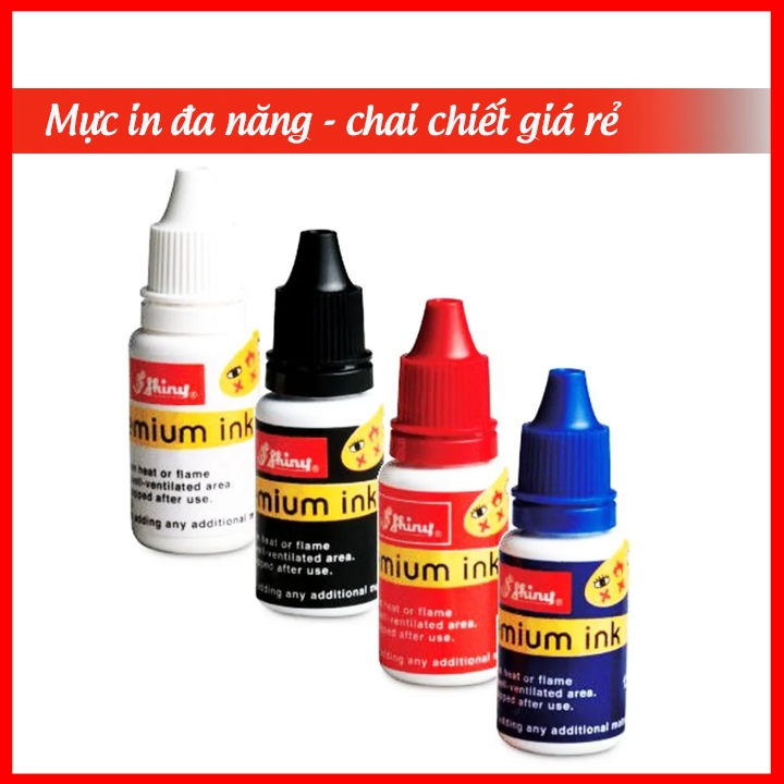 Mực dấu in ni lông,in trên mọi chất liệu shiny-mực nhanh khô (hàng chuẩn shiny loại 1) Minh in