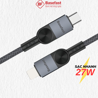 Dây sạc nhanh 27W Basefast dùng cho xsm 11 12 13 14 pro max ... cáp bọc dù đầu kim loại chống gãy