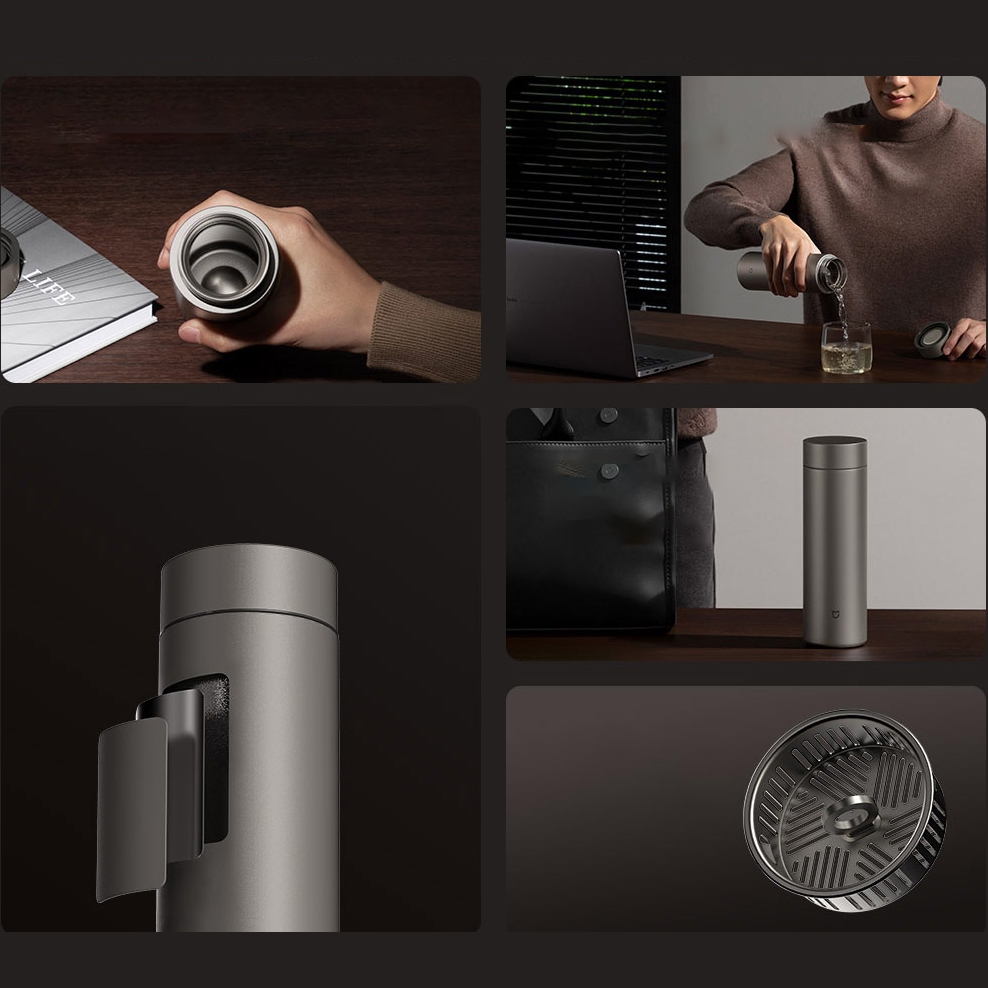 Bình giữ nhiệt Mijia Ti 2 480ml, kháng khuẩn 95%, 196g, vật liệu kim loại an toàn y tế | BigBuy360 - bigbuy360.vn