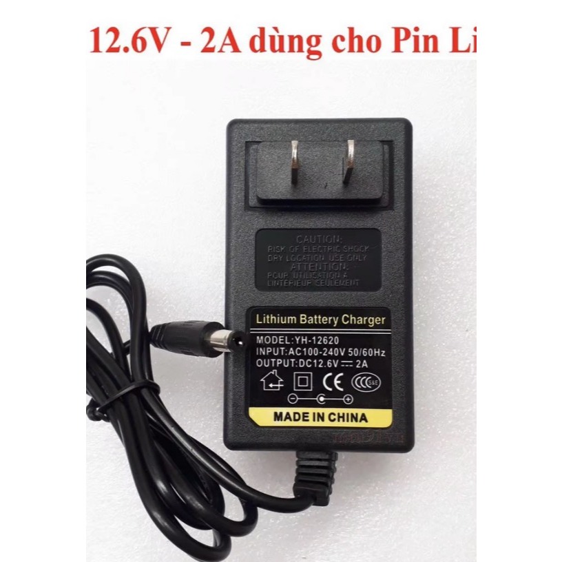 Sạc 1S, 2S,3S, 4S, 5S 12.6V - 2A -5a, Có Đèn Báo Đầy, jack Sạc 5.5*2.1mm. sạc cho máy khoan