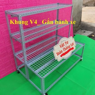 Kệ sắt v lỗ đa năng khung v4 bậc thang 2 bậc 4 tầng kệ để cây bonsai