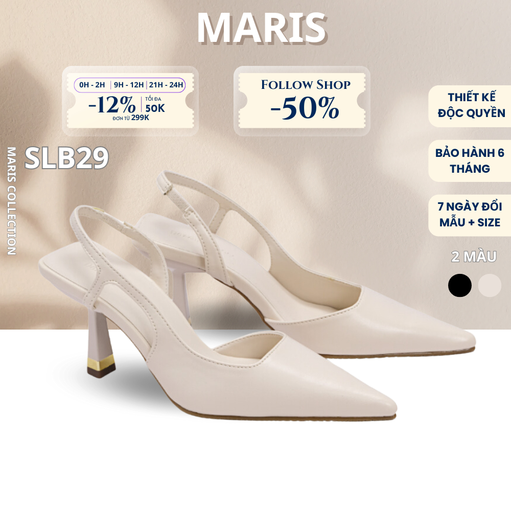 Giày cao gót nữ mũi nhọn Slingback 8cm MARIS thiết kế basic trẻ trung, sang trọng SLB29