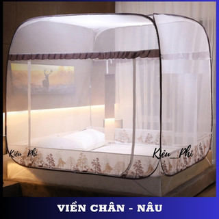 Màn chụp tự bung đỉnh rộng, vuông - Mùng chụp tự bung người lớn gâp gọn 1m2 1m6 1m8 2m2 đỉnh vuông Kiều Phi