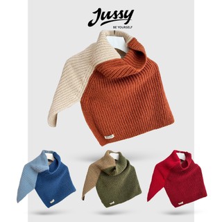 Khăn Len Choàng Cổ 2 Màu Vintage JK53 Jussy Chất Len Dệt Kim Dày Mịn Ấm Áp Kiểu Dáng Khăn Len Ống Quàng Cổ Mùa Đông