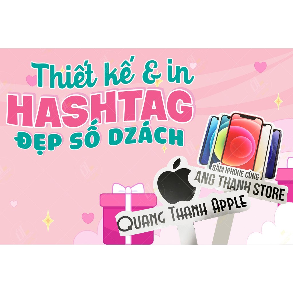 Hashtag cầm tay In Theo Yêu Cầu, Cắt theo hình