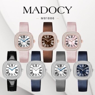 (Chính Hãng 100%) Đồng hồ nữ Madocy 81886 (M81886) chính hãng Mặt Vuông Đính Full Viền Đá Siz 31mm Dây Da Chính Hãng