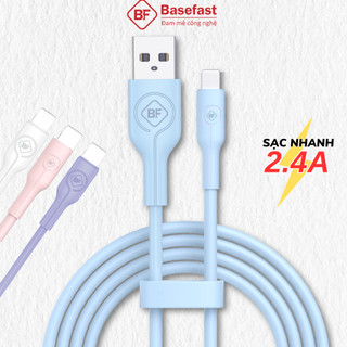 Dây sạc nhanh Basefast cho 8 xr xs max 11 12 13 pro ... Cáp sạc usb 2.4A silicon chống quá tải nhiệt