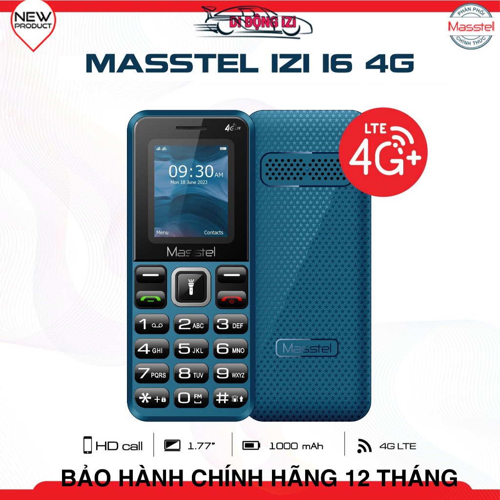Điện Thoại Masstel iZi 16 4G VoLTE Và iZi 206 - Phím Lớn, Loa To, FM Không Dây, Nghe Nhạc, Xem Lịch 