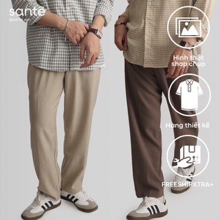 Quần vải nam ống suông - vải quần tây xếp ly form rộng cạp thường  - ARIS PANTS by SANTÉ STUDIO