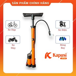 Bơm xe đạp xe máy Kapusi Dài 60cm lực bơm khỏe, bơm tay nhẹ nhàng tiện lợi có đầu bơm bóng, bơm đệm