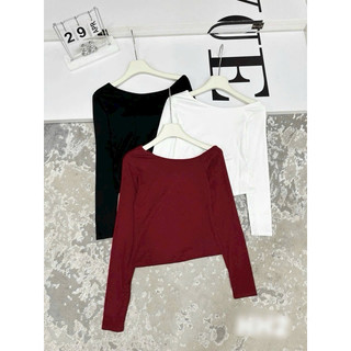ÁO THUN ZIP LỆCH VAI DÀI TAY FROM ÔM NHẸ MS11288