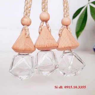(GIÁ SỈ ĐẦU THÙNG 4x) 1 vỏ Lọ đựng tinh dầu treo xe kim cương dây kim tuyến - vỏ lọ tinh dầu treo xe - chai lọ mỹ phẩm