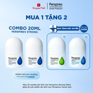 Combo 2 Lăn khử mùi Perspirex Strong 20ml: Dành cho da thường và đổ mồ hôi nhiều