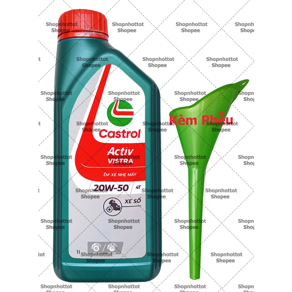 Dầu nhớt xe số Castrol Vistra 20w50 1.000ml ( 1L )  + Tặng 1 phễu thay nhớt– Shopnhottot