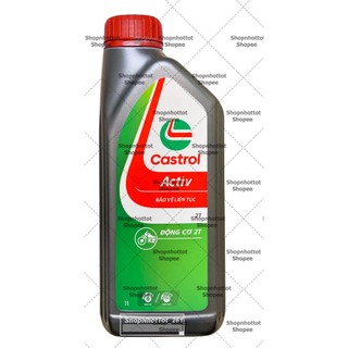 (Giá KM ) Bình 1L Dầu nhớt động cơ 2 thì CASTROL ACTIV 2T 1000ML - Shopnhottot