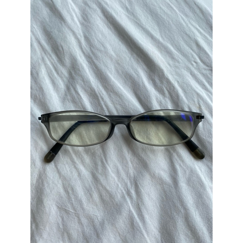 Gọng kính si hiệu JINS Nhật mắt nhỏ màu xám khói - secondhand