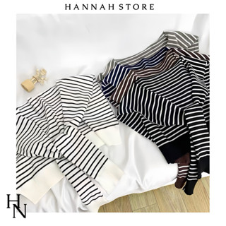 Khăn choàng họa tiết sọc ngang khoác vai chất len mịn