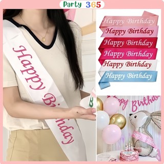 Dải Băng Đeo Chéo, Dây Vải Đeo Vai Happy Birthday Trang Trí Sinh Nhật Nhiều Màu Sắc