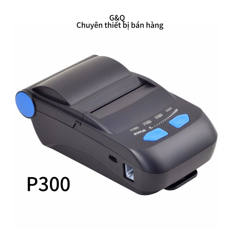 Máy in hóa đơn di động Bluetooth Xprinter XP-P300 có kết nối USB + Bluetooth và cổng RJ11 (cổng mở n