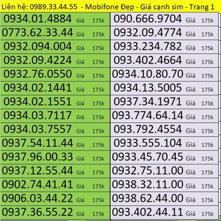 Chọn số Mobifone - sim Mobifone trả trước giá rẻ