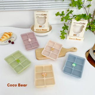 Khay trữ đông đồ ăn dặm  Cocobear silicon 6 ô và 12 ô nắp trong suốt dễ nhìn, Hộp trữ đông đồ ăn dặm cho bé Cocobear