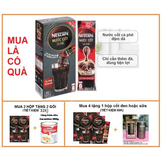 1 hộp 5 gói x 75 ml:/gói nước cốt cà phê đen nescafe- cà phê pha phin đậm vị truyền thống