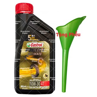 Dầu Nhớt Tổng Hợp Xe Số Castrol Power-1 Ultimate 10W30 800ml ( 0.8L ) +  Tặng 1 Phễu Châm Nhớt