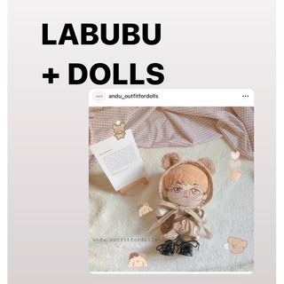 "Có Sẵn"Set đồ BABY BEAR outfit cho Doll 10 15 20cm/Labubu 17cm (10cm yếm sẽ như hình mẫu bé 10cm ạ)