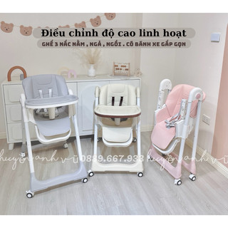 ghế ăn dặm HIGH CHAIR điều chỉnh độ cao linh hoạt , UMOO NẰM NGẢ 05145 có bánh xe gấp gọn giá rẻ. Ghế ăn dặm cho bé