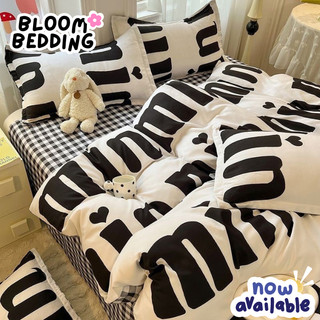 Bộ Chăn Ga Gối Cotton Poly 4 món - Chữ trắng - Bloom Bedding - Đủ kích thước đệm
