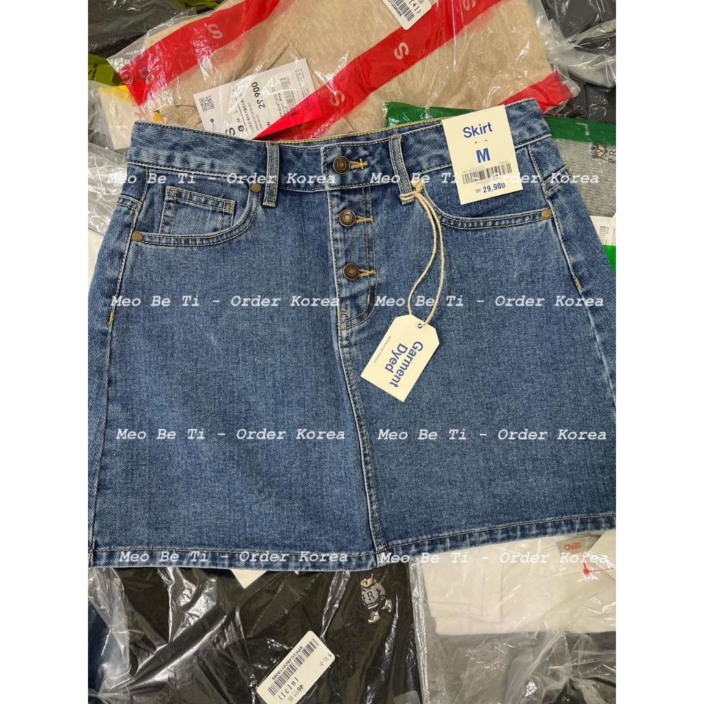 [WHOAU] Chân váy jeans cúc sale 95%