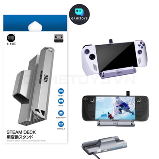 Dock xuất hình HDMI 4K60Hz hợp kim nhôm (IINE) cho Steam Deck OLED-LCD/ROG Ally/N.Switch/Handheld PC