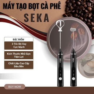 Máy đánh trứng, máy tạo bọt cà phê, tạo bọt coffee seka cầm tay mini 1200mah - bảo hành 12 tháng