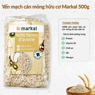 Yến mạch cán mỏng hữu cơ (instant) Markal 500g