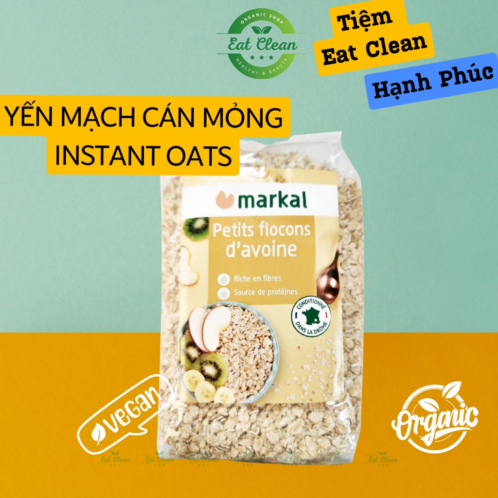 Yến mạch cán mỏng hữu cơ (instant) Markal 500g