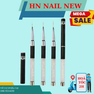 Cọ nét cán đá 7mm 9mm 11mm vẽ móng tay , con râu hn nail new