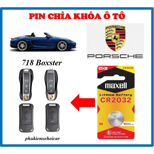 Pin chìa khóa ô tô PORSCHE 718 Boxster chính hãng Maxcell sản xuất tại Japan 3V