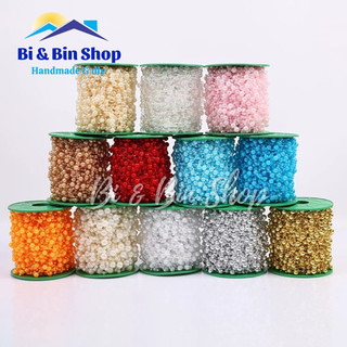 Cuộn 60m Chuỗi Ngọc Hạt Trai Làm Bó Hoa Cưới, Trang Trí Tiệc Cưới, Hoa Cô Dâu
