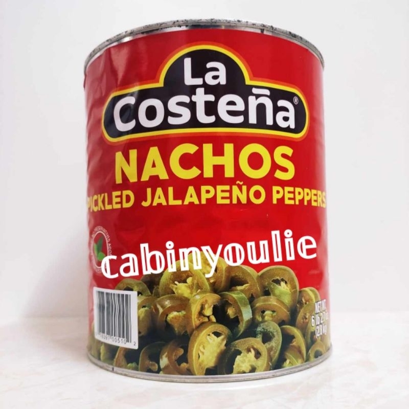 Trái Ớt Xanh Cắt Lát Ngâm Jalapenos Peppers Nachos Hộp 2,8kg La Costena
