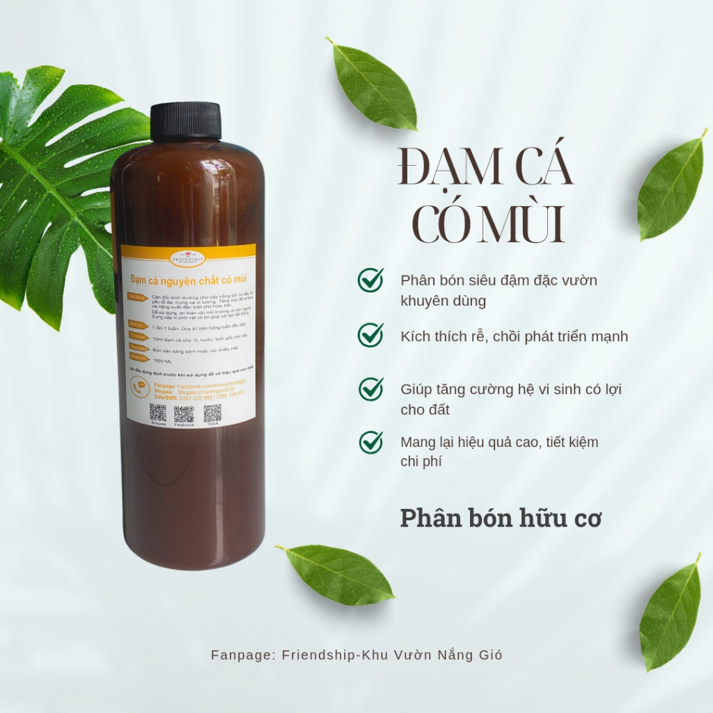 [Friendship Garden] Đạm cá bón gốc siêu đậm đặc dùng tốt cho mọi cây trồng