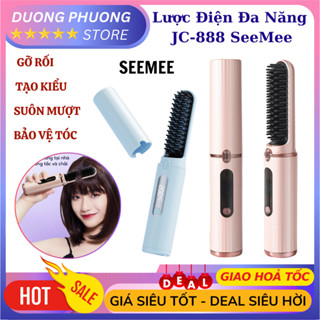 Lược Điện Chải Tóc Không Dây Ion Âm SeeMee - Chăm Sóc Tóc Suôn Mượt Tạo Kiểu Vào Nếp Nhanh Với 4 Mức Nhiệt, BH 12 Tháng