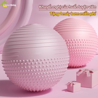 Bóng tập gym yoga pilates NAGO siêu dày, tập thể hình cho nữ tặng kèm dụng cụ bơm hơi
