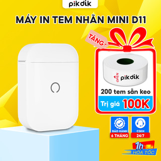 Máy in nhiệt mini cầm tay bluetooth PIKDIK D11 in tem, mã vạch, nhãn dán, logo, sticker