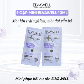 Cặp gội xả mini ELW 10ml suôn mượt, ngăn bết dầu+Nạ senademar mask b5 phục hồi dưỡng trắng hạn dùng 2027