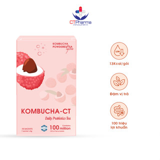 Kombucha CT Vị Vải| Trà kombucha Đài Loan | Hộp 10 gói | 13 k calo|