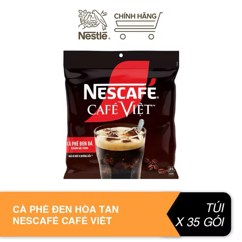 [HN Date 5/2025] NESCAFÉ hòa tan - Cà phê Việt Đen đá (35gói x 16g)