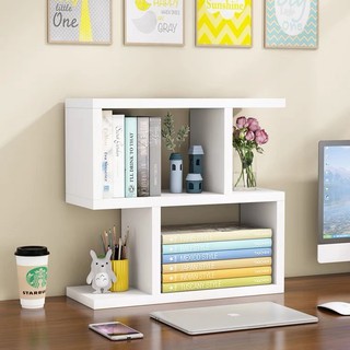 Kệ sách gỗ để bàn chữ S, gỗ MDF nhập khẩu cao cấp phong cách tối giản hiện đại NADECOR