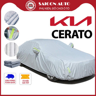 Bạt phủ trùm bảo vệ xe ô tô KIA CERATO vải dù oxford cao cấp, áo bạc che phủ trùm kín oto xe hơi