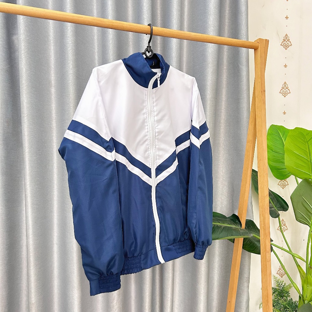 Áo Khoác Đồng Phục Học Sinh,Sinh Viên,vải dù 2 lớp, khóa kéo cao cấp, màu xanh đen phối trắng,nhận in LOGO | BigBuy360 - bigbuy360.vn